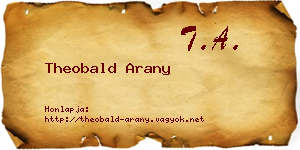 Theobald Arany névjegykártya
